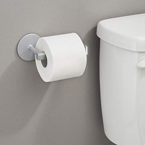 Interdenham um suporte para papel higiênico à prova de ferrugem do metrô - dispensador de rolo autoadesivo para banheiro, prata
