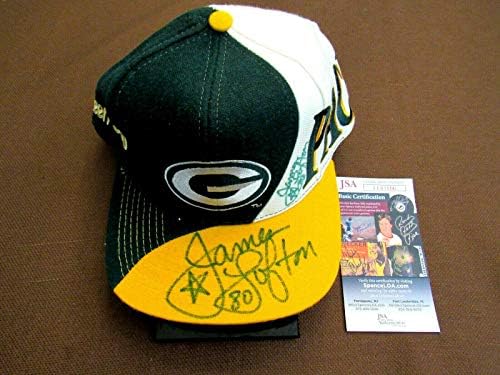 James Lofton # 80 HOF Green Bay Packers 2 x Auto NFL Campo de campo da NFL HAT JSA - HATS AUTOPATIDO NNF