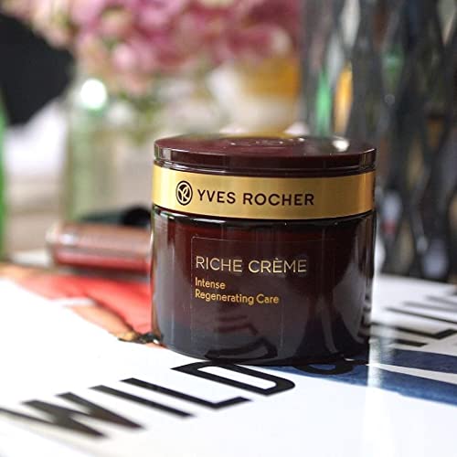 Yves Rocher Face Hidratante Riche Crème Envelhecimento e pele madura, creme diurno e noturno com óleos preciosos, para pele madura + pele seca, para pele lisa e saudável 75 ml jar