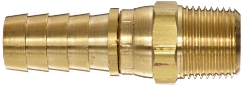 Anderson Metals 07003-0606 Metals Brass Mangument Motting, conector giratório, 3/8 Barb x 3/8 Pipe macho