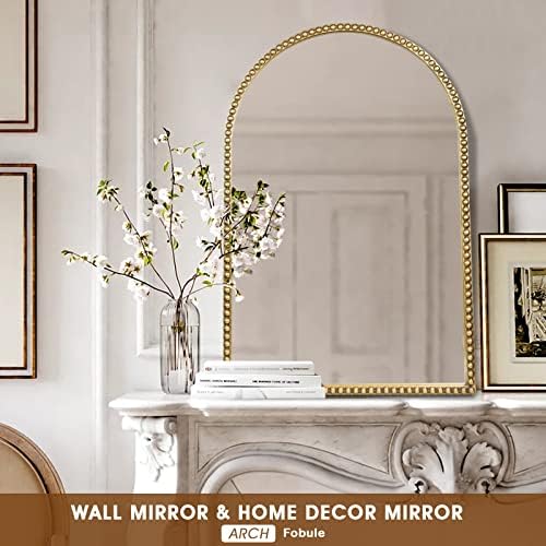 Espelho de parede em arco para banheiro - 24 x36 Metal Frame Decorativo Espelho de acento decorativo, grande decoração de