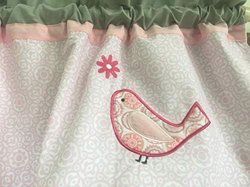 Janela de berçário de pássaro rosa de berço Valance 1 PC Valância decorativa da janela do quarto para bebê