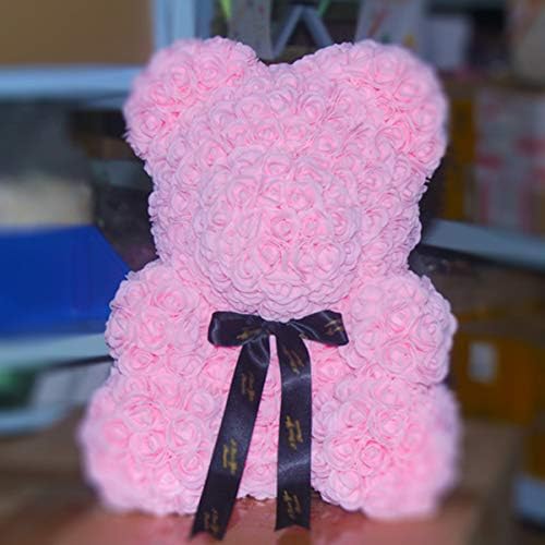 ABOOFAN Handald Diy Rose Bear Kit 3D Urso Modelagem 100pcs Mini PE Flor artificial de rosa e ursinho de pelúcia para aniversário, casamento,