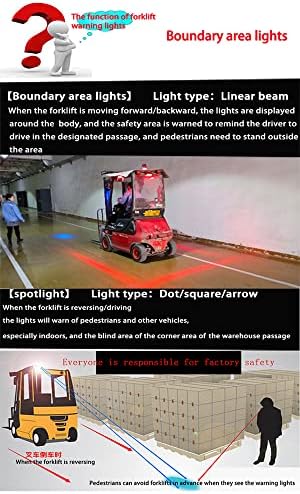 Luz de aviso de empilhadeira Haonenyue, lâmpada de limite de segurança da área vermelha de alto brilho para veículos pesados ​​- luz