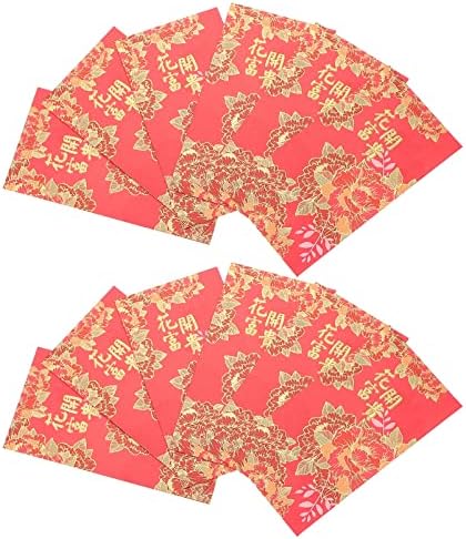 Bestoyard Wedding Favors Pacotes Vermelhos Chineses, 12 PCs Hong Bao, Envelopes Vermelhos para Festival de Primavera Chinesa, Ano Novo, Decoração de Casamento de Pacote de Pacote de Dinheiro Lucky