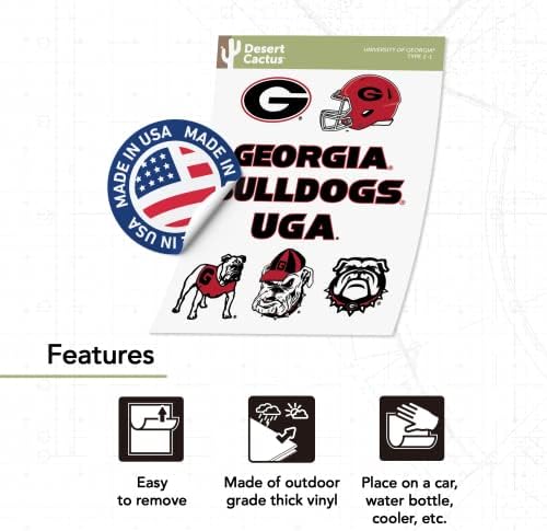 Adesivos da Universidade da Geórgia Bulldogs Uga Dawgs adesivos Decalques de vinil Laptop Bottle Bottle Scrapbook T2