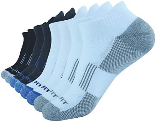 Meias atléticas de tornozelo masculino de Rifix, meias de corrida almofadadas de algodão, meias que bebem umidade seca de baixa corte （8/12p-pack）