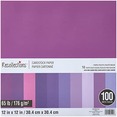 Michaels Purple Palette 12 ”; x 12 ”; Papel de cartolina por Recollections ™, 100 folhas
