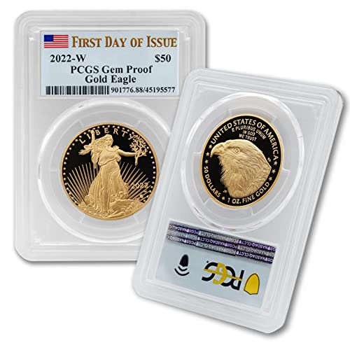 2022 W 1 oz Provo Ouro American Eagle Coin Gem Proof $ 50 PCGS Mint State