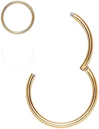 Ringos narizes argas, 316L Aço cirúrgico anéis de nariz com arco 20g 18g 16G 14G Septo anel de septo hélice Cartilagem Brincha de brejo jóias de piercing de 5 mm-14mm de diâmetro, ouro, ouro rosa, prata, preto, arco-íris, arco-íris