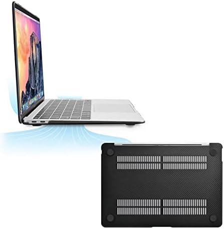 Mosis Compatível com MacBook Air 13 polegadas Caso 2022 2021 2020 2019 2018 Release A2337 M1 A2179 A1932 Retina Display, fibra de carbono plástico Textura dura Casca e teclado Skill & Screen Protector, preto