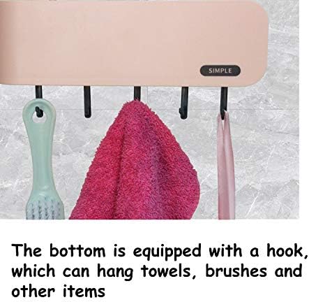 Caixa de tothbrush de cor rosa, rack de armazenamento do banheiro, prateleira de armazenamento montada na parede, cup rack, suporte de escova de dentes pendurado, rack de distribuição para copo e escova de dentes