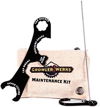 Growlerwerks ukeg Go Growler carbonated, 64 oz, aço inoxidável, kit de limpeza, 10 carregadores de CO2