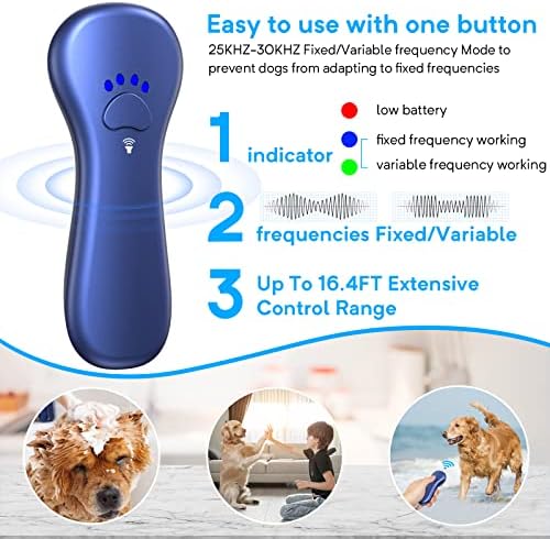 AHWHG Anti -Barking Disposition, dispositivos de controle de latidos para cães, impedimento recarregável de casca de cães ultrassônicos