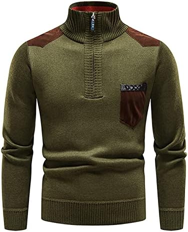 Dudubaby Sweater de inverno Cardigan Men's Plexush Sweater Stand Gollar Zipper