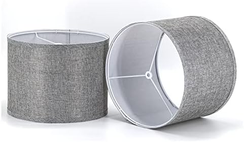 Wankaix duplo tonalidades de lâmpada média de 2, abajurs de tambor de tambor para lâmpada de mesa e luz do chão, abajur de montagem