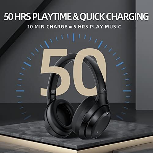 SoundMagic P60BT Ruído ativo cancelando fones de ouvido sem fio Bluetooth HiFi som estéreo com microfone, fone de ouvido com orelha