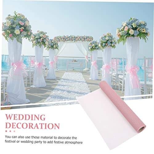 Sewacc 2 rolos de fio pontilhado de fio de rosca rosa bouquet boquets papel embrulhando papel para buquê floral de buquê floral papel de embalagem materiais de embalagem