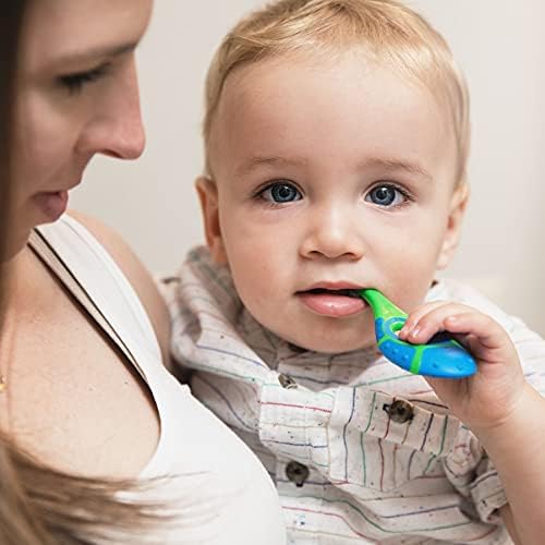 Farber Baby | Escova de dentes de criança - cerdas macias extras, bPA, livre, alça de anel nub de dentição, 0-2 anos