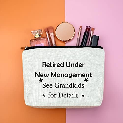 Presente aposentado da colega de trabalho para mulheres maquiagem de maquiagem feliz bolsa de cosméticos de aposentadoria