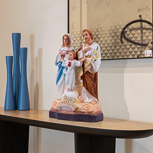 Estátua da família Holloii Sagrada com a criança Jesus e Joseph Maria 14,5 polegadas figuras da família católica para cristãos