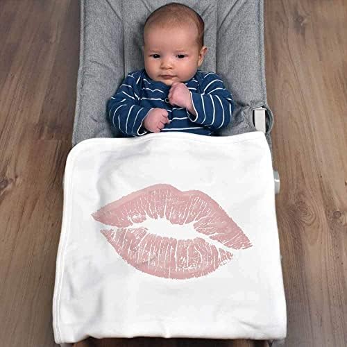Azeeda 'Pink Lipstick Kiss' Cotton Baby Clanta/xale