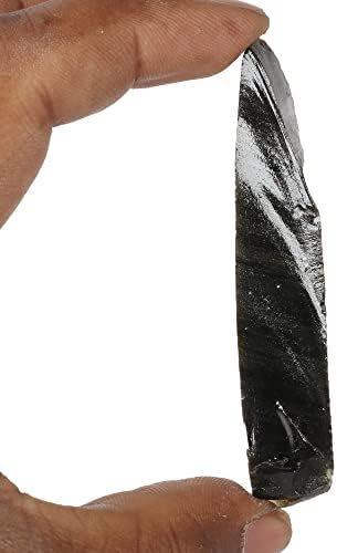 Gemhub Rocha natural Obsidiana negra de 151.20 ct pedra preciosa ou que cai ou caindo
