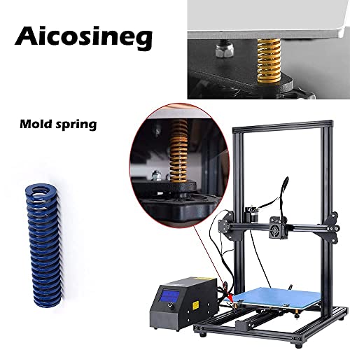 Aicosineg 3D da impressora mola de mola de compressão mola de compressão 2,36 comprimento x 0,39 od x 0,2 id de carga de carga