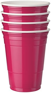 Sr. Ice Bucket Duplo Partle Isolled Party Cups, 16 onças, Azalea,
