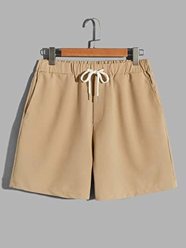 OSHHO Duas peças para homens Men Patched Pocket Shirt & Drawstring Shorts sem tee