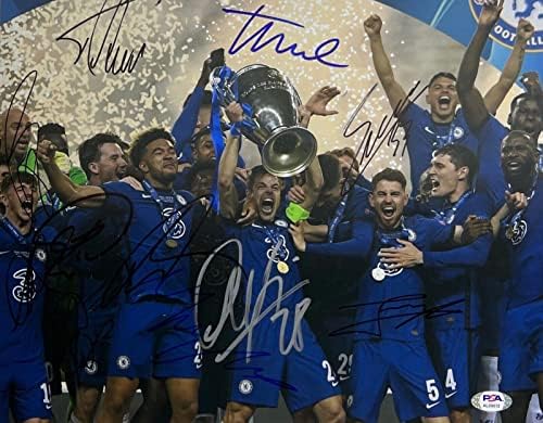 Christian Pulisic, Mason Mount + 4 - Chelsea F.C. Assinado 11x14 Photo PSA AL09812 - Fotos de futebol autografadas
