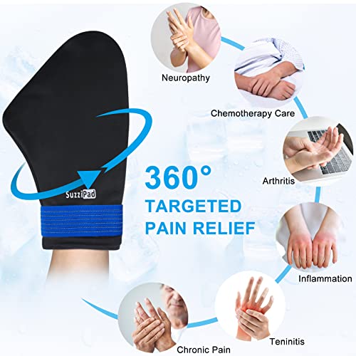 Suzzipad atualizou meias de terapia a frio com 6 gel de pacote de gelo para alívio da dor no pé S/m, embrulho de pacote de gelo para as mãos para alívio da dor nas mãos, luvas frias para alívio da quimioterapia