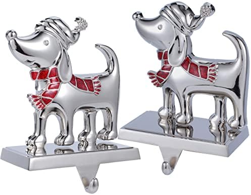 Titulares de meia para cães para Mantel Conjunto de titular de meia metal de metal para cabides de meia de Natal para