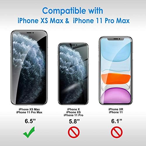 Tantek Screen Protector para iPhone 11 Pro Max e iPhone XS Max, 6,5 polegadas, filme de vidro temperado, Ultra Clear, 3-Pack