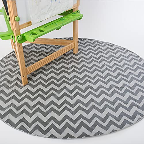 Booginhhead Splatmat 52 Tapete de piso impermeável extra grande para cadeira alta, Chevron cinza escuro