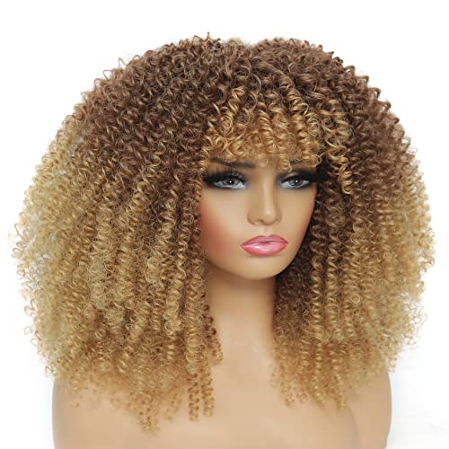 JStineke Wig Curly-Wit-Bangs Curly-Afro-Wigs-Powomen-Brez-Afro-Afro-Afro-Gluguless-Melvendendo-Curly Wig Sintéticos-Substitui-se-substituindo