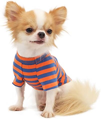 Lophipetas de camiseta de camiseta de cachorro listrada de algodão respirável para cães pequenos Chihuahua Roupas de cachorrinho