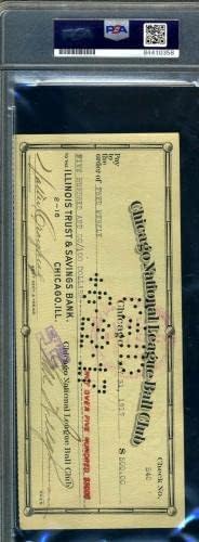 Fred Merkle PSA DNA Cert assinou 1917 Chicago Cubs Payroll Check Autograph - MLB Cut Signature