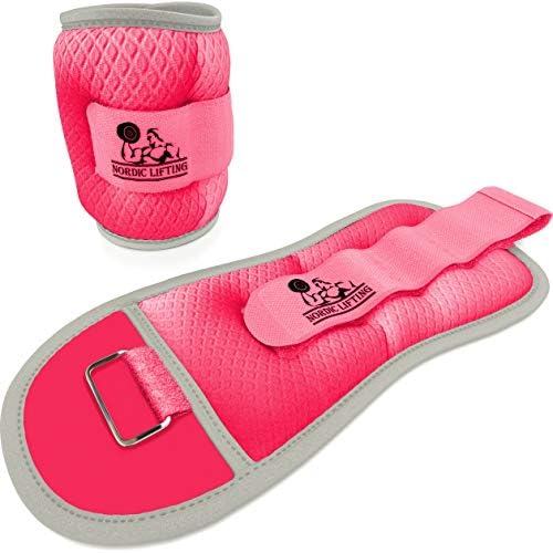 Pesos do pulso do tornozelo 2lb - pacote rosa com sapatos Venja tamanho 10.5 - vermelho preto