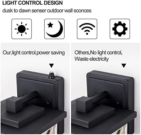 Danbee Sensor Exterior Luzes de parede Montar luzes Varanda Dusk to Dawn Luzes de parede externa Luzes de parede de parede