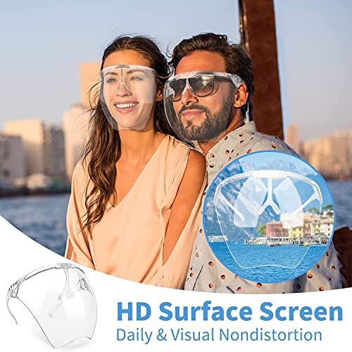 Berytta Safety Face Shields, 3 PCs Clear Protetive Proteção Proteção Full Protect Olhos, Nariz, Boca, Reutilizável Anti-Fog Outdoor Transparente Com óculos, óculos duráveis ​​anti-arranhões para homens Mulheres