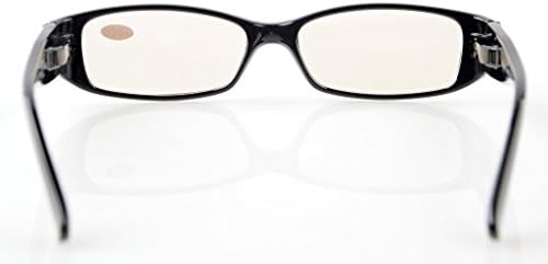 Óculos de computador com cristais para mulheres lendo óculos de filtro de luz azul