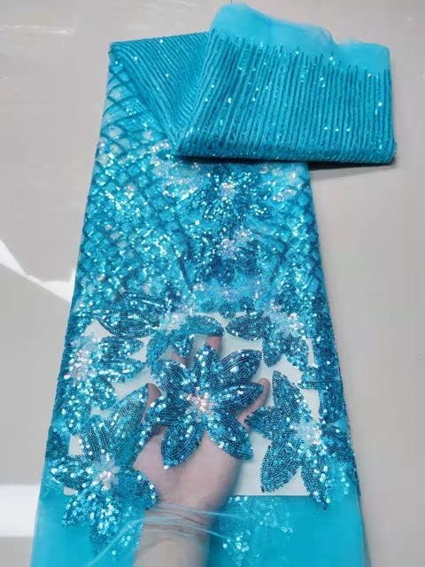 Annenearu Royal azul senegal Nigeriano laca malha de renda laca compatível com nobre bordado