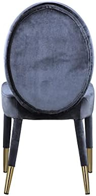 Icônica cadeira de jantar em casa Leverett estofado oval de traseiro sem braço sem braço de veludo embrulhado em madeira dourada com
