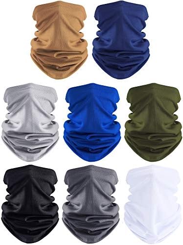 8 peças Summer UV Protection Cobertings de face masculino penteado balaclava lenço de cabeça de cabeça respirável
