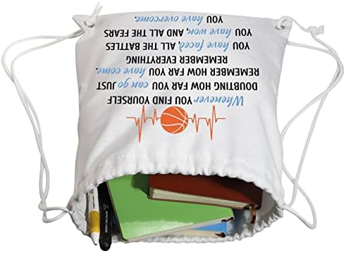 ZJXHPO Jogador de basquete Gift Basketball Mãe Inspirational Gift Basketball Treinador motivacional Bolsa de cordão