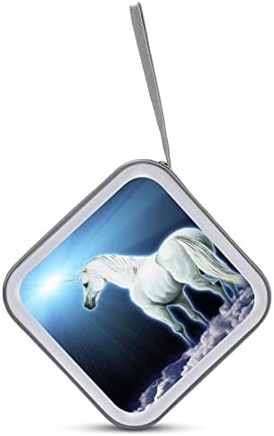 Fantasy Unicorn CD Case de plástico DVD Solutista portátil Bolsa de organizador de armazenamento portátil para viagem