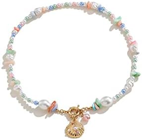 Colar de pingente de pérola Jóias de jóias de verão Colar de praia Presente de joias artesanais para mulheres adolescentes