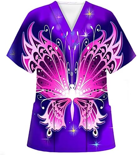 Butterfly Print Scrub Camise