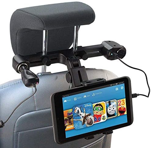 Navitech USB PORT 4.2A Montagem do apoio de cabeça com carregador de carros integrados compatível com Huawei Mediapad T2 10.0 Tablet Pro